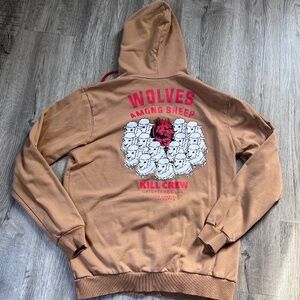 KILL CREW Hoodie Sweatshirt WOLVES AMONG SHEEP Pullover Gym LARGE L
